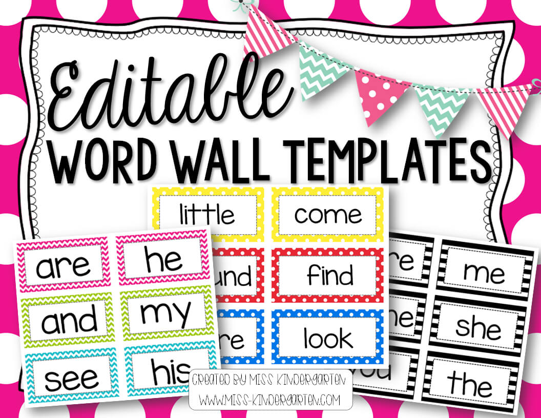 Editable Word Wall Templates | Word Wall Kindergarten With Regard To Blank Word Wall Template Free
