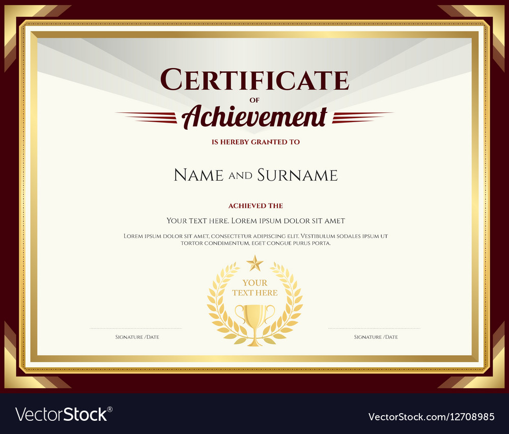 Elegant Certificate Of Achievement Template With Regard To Certificate Of Accomplishment Template Free