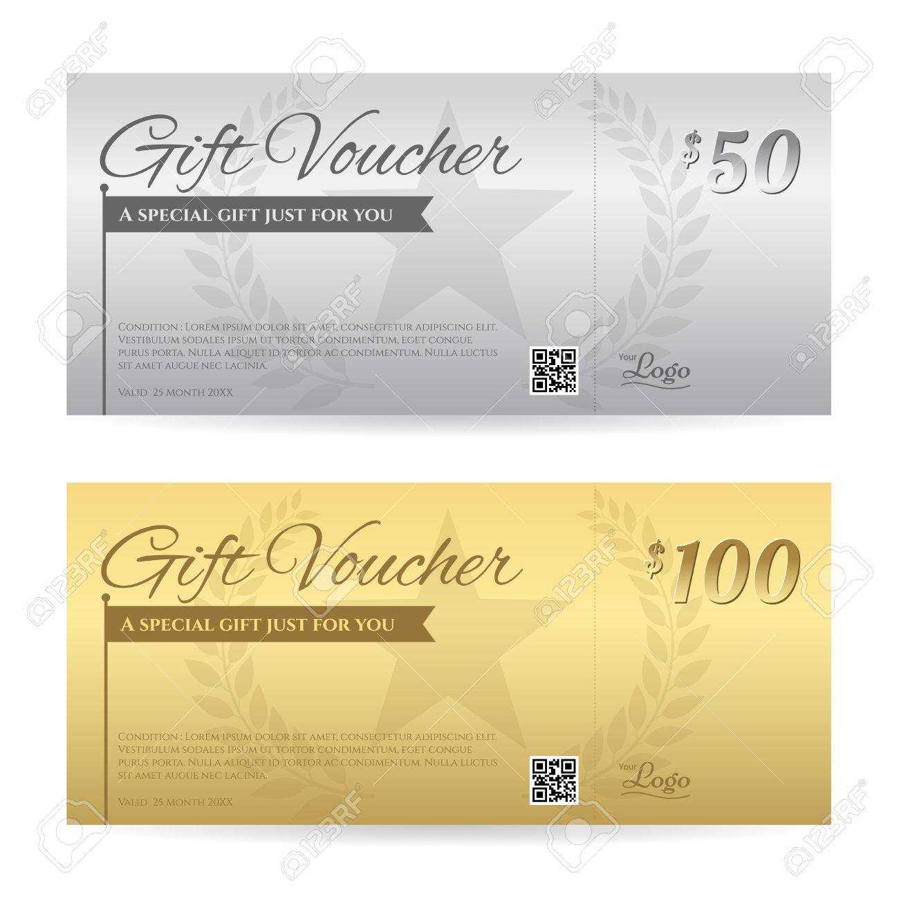 Elegant Gift Voucher Or Gift Card Certificate Template In Gold.. Regarding Elegant Gift Certificate Template