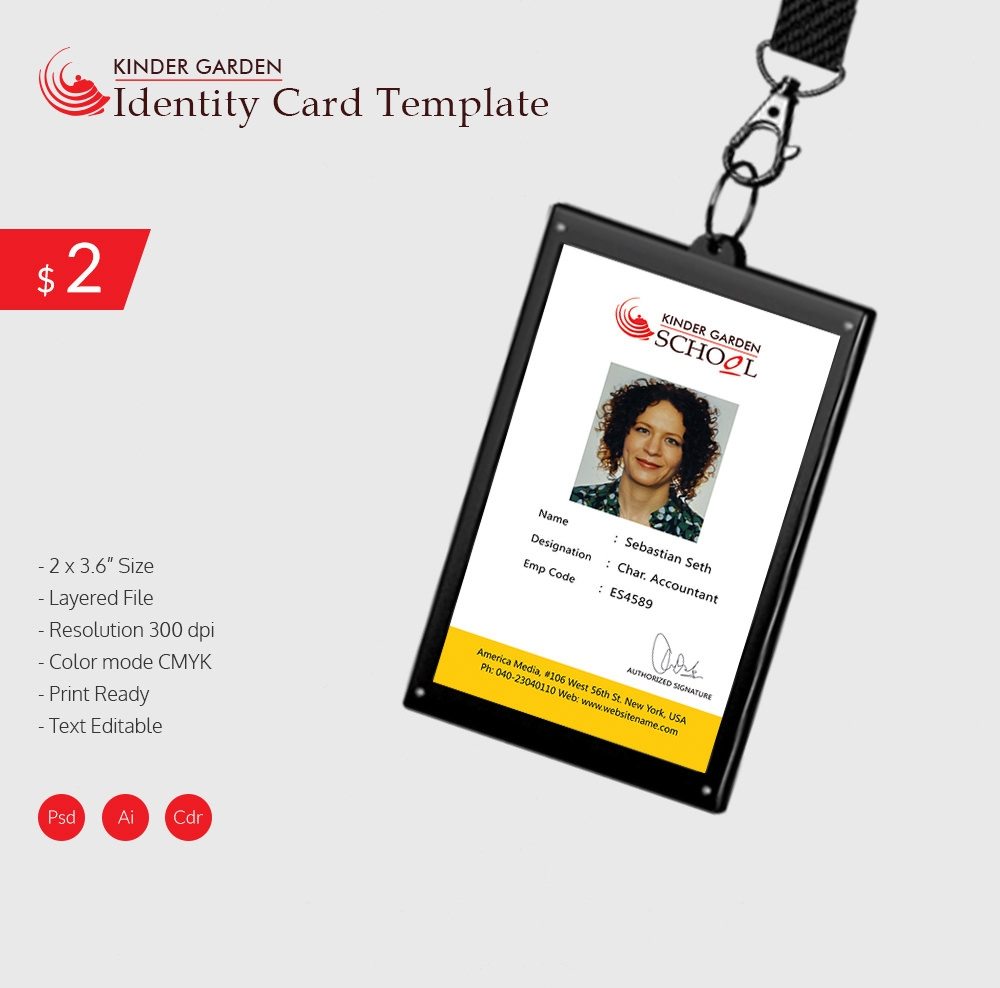 Elegant Kindergarten School Identity Card Download | Free Pertaining To Sample Of Id Card Template