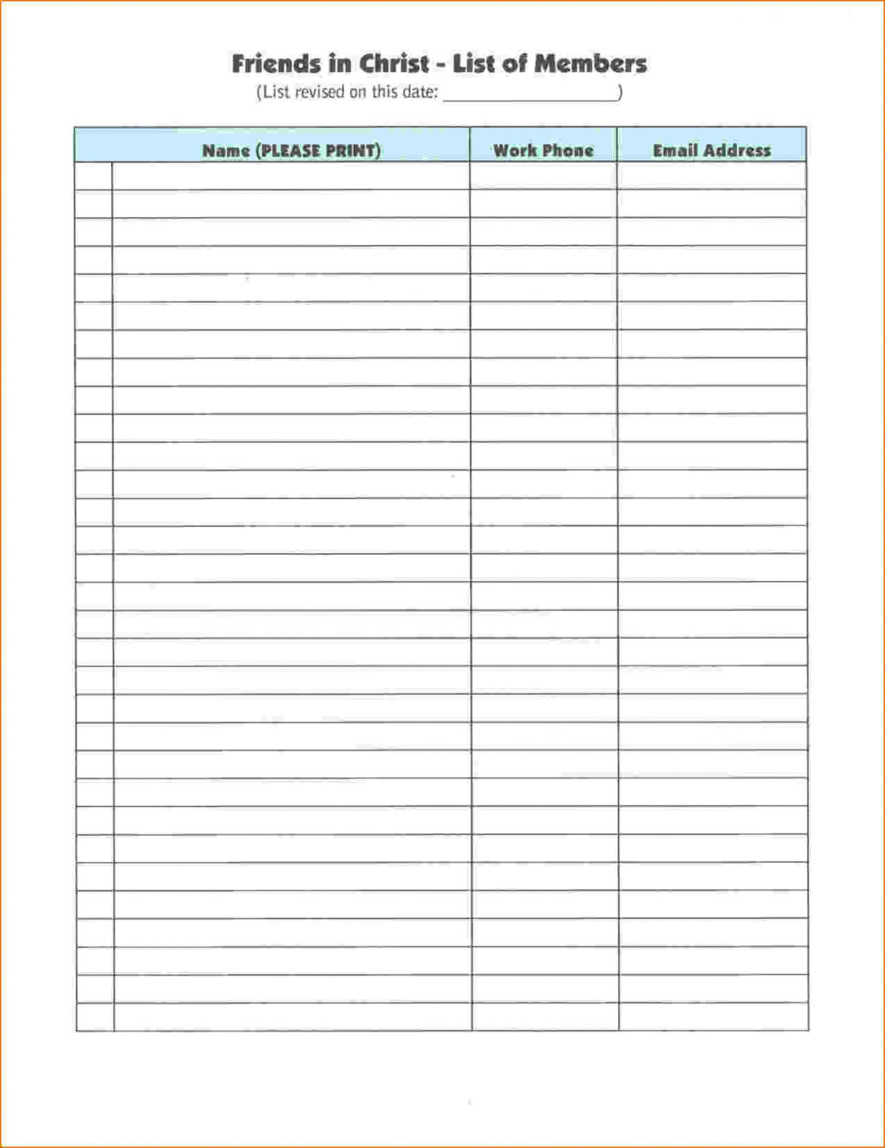 Email Sign Up Sheet Template – Ironi.celikdemirsan For Free Sign Up Sheet Template Word