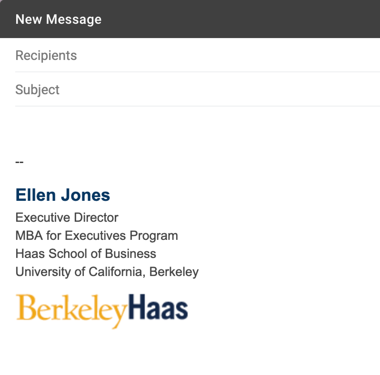 Email Signatures | Brand Toolkit | Berkeley Haas Regarding Graduate Student Business Cards Template