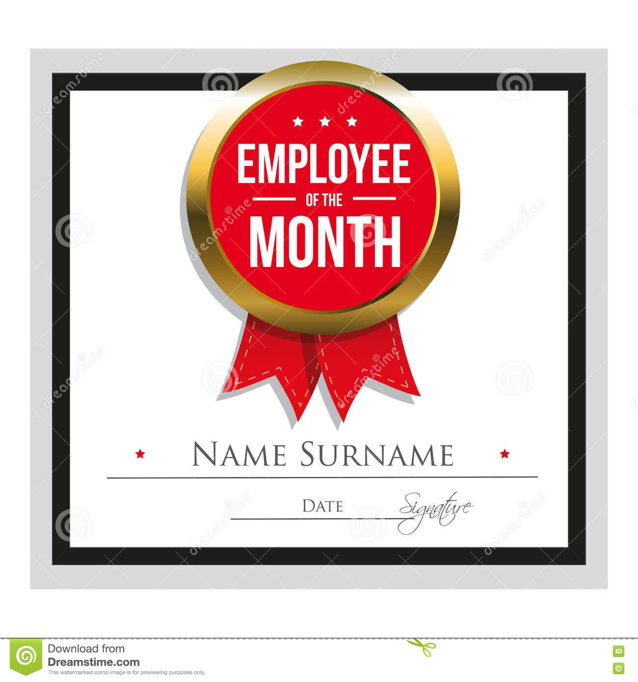 Employee Award Certificate Template Free Templates Design Regarding Employee Of The Month Certificate Template