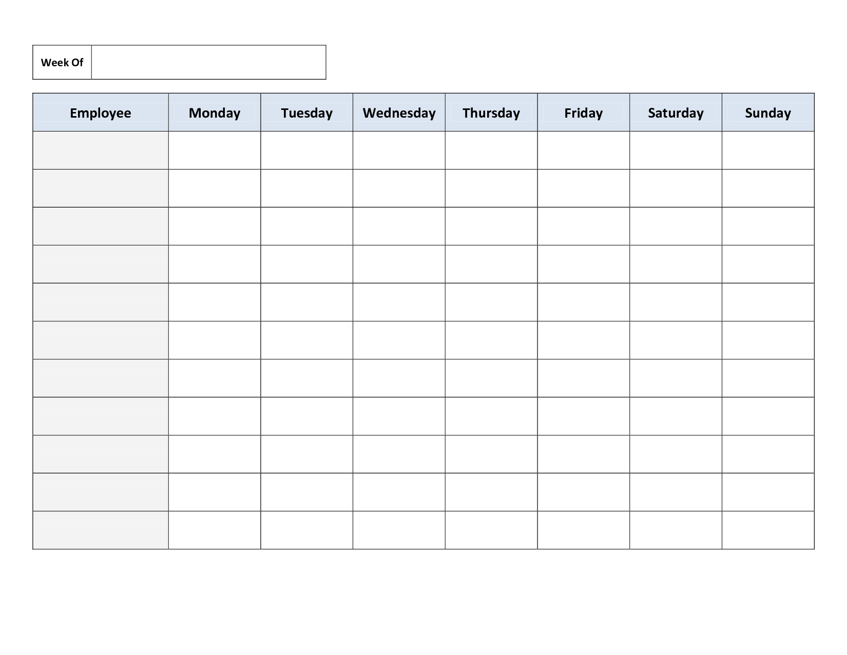 Employee Monthly Schedule Template Free – Forza Within Blank Monthly Work Schedule Template