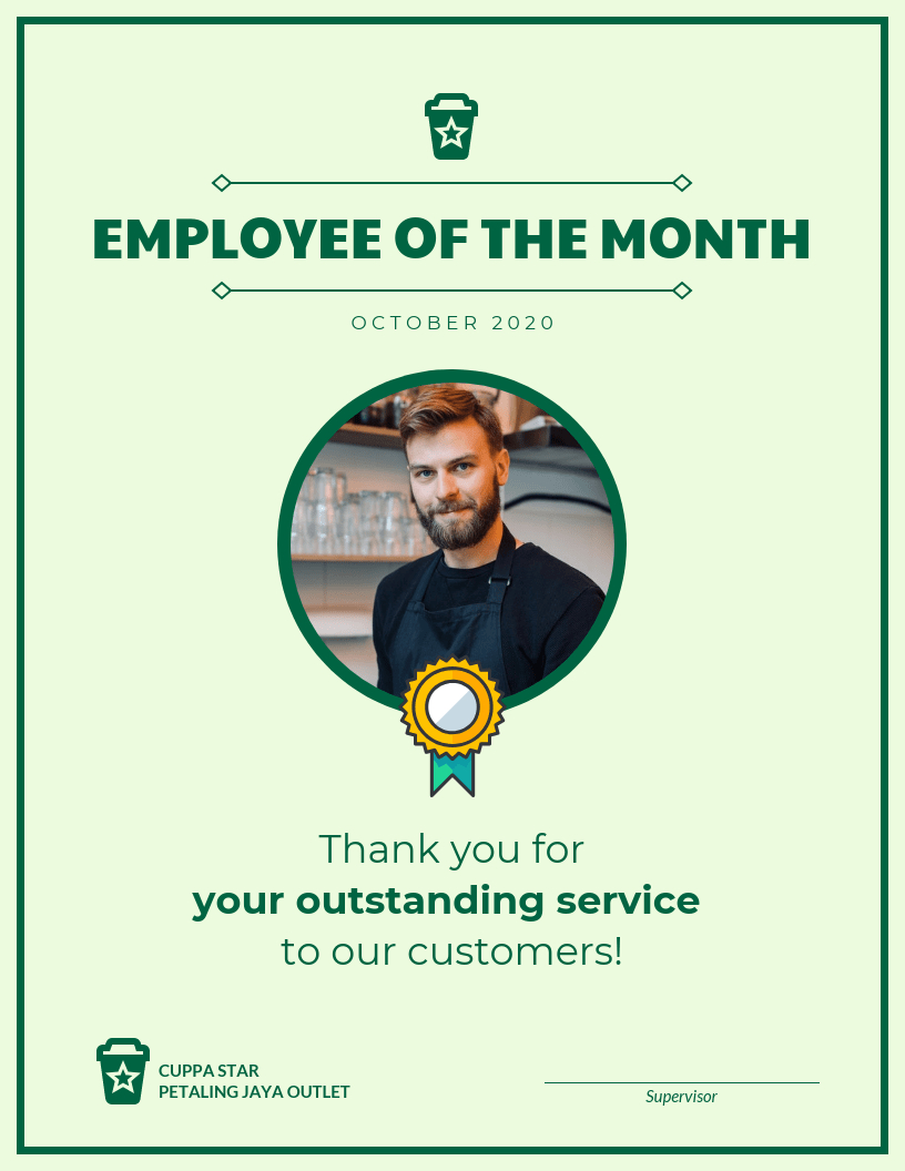 Employee Of The Month Certificate Template With Regard To Employee Of The Month Certificate Templates