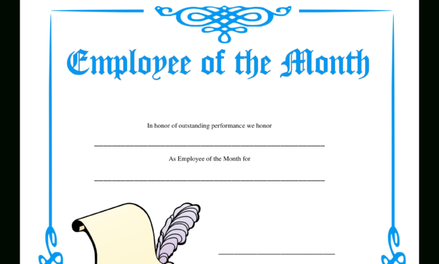 Employee Of The Month Certificate | Templates At inside Employee Of The Month Certificate Templates