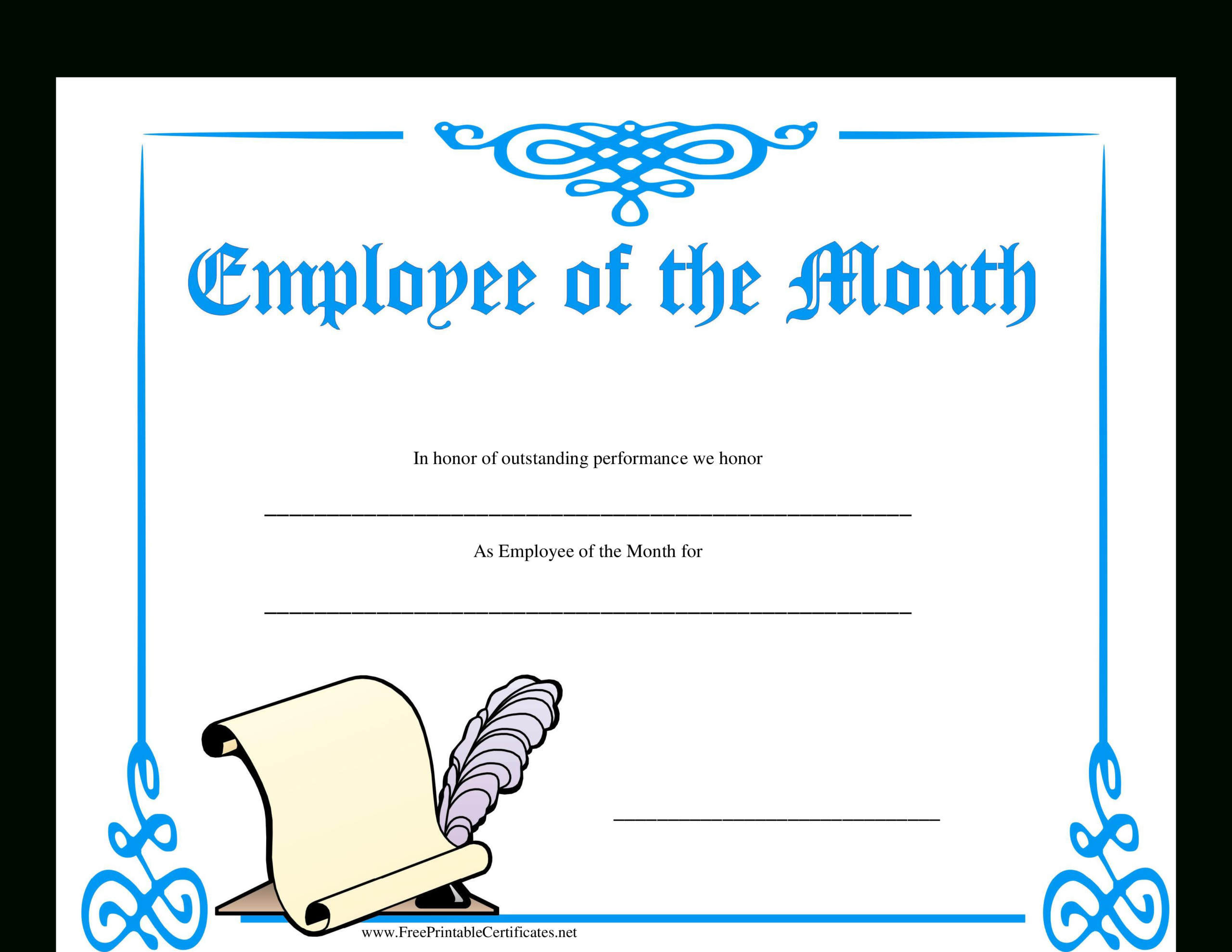 Employee Of The Month Certificate | Templates At Inside Employee Of The Month Certificate Templates