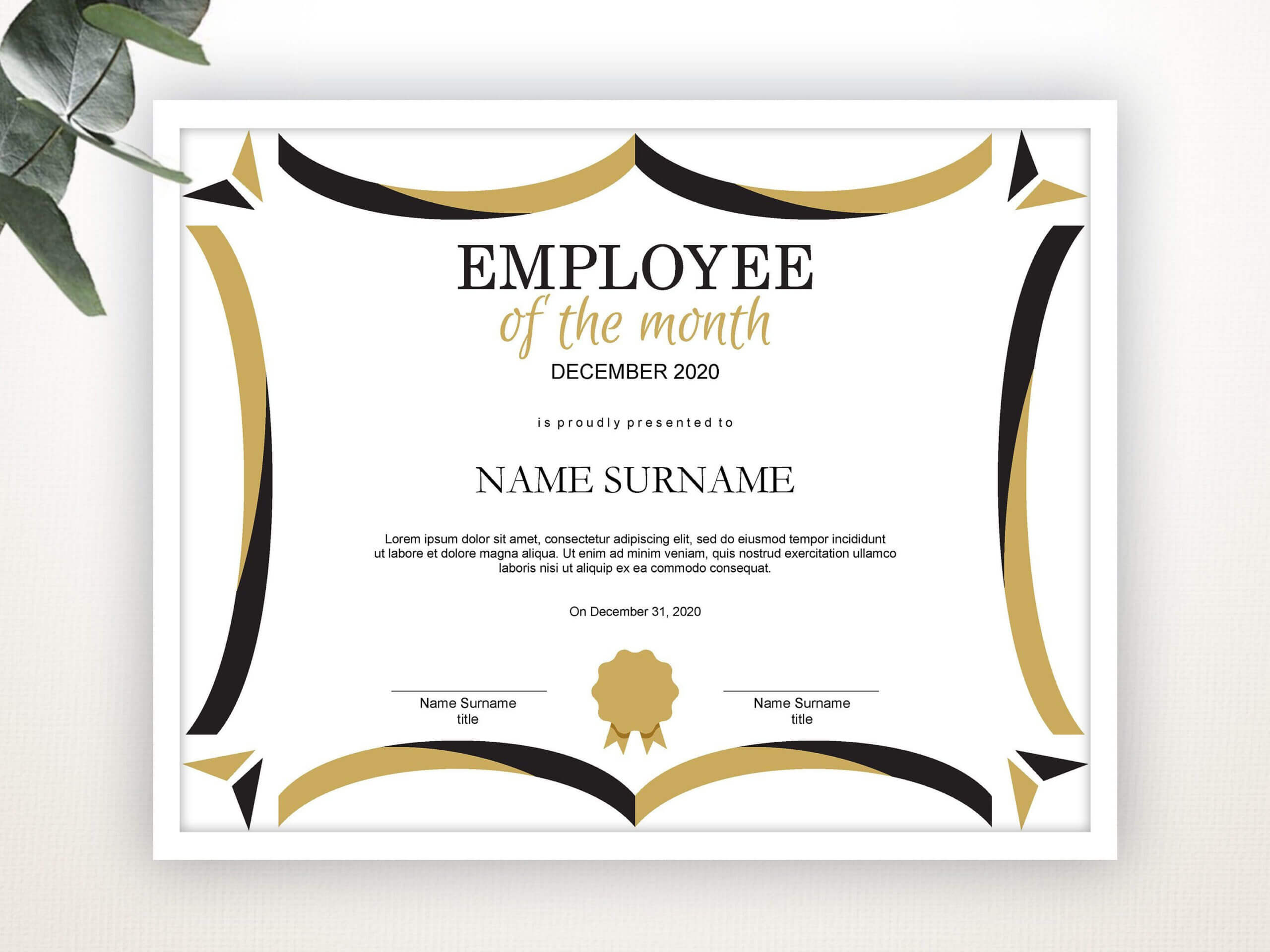 Employee Of The Month Editable Template Editable Award For Employee Of The Month Certificate Template With Picture