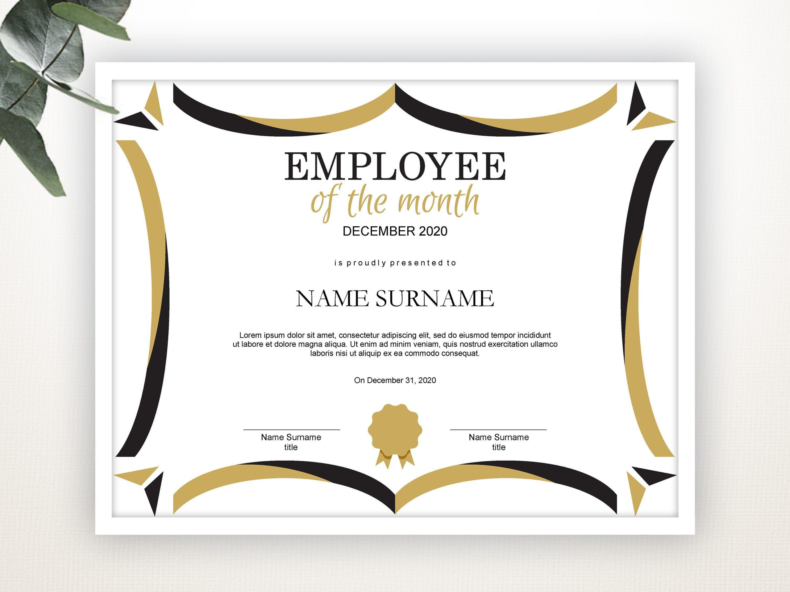 Employee Of The Month Editable Template Editable Award Inside Employee Of The Month Certificate Templates