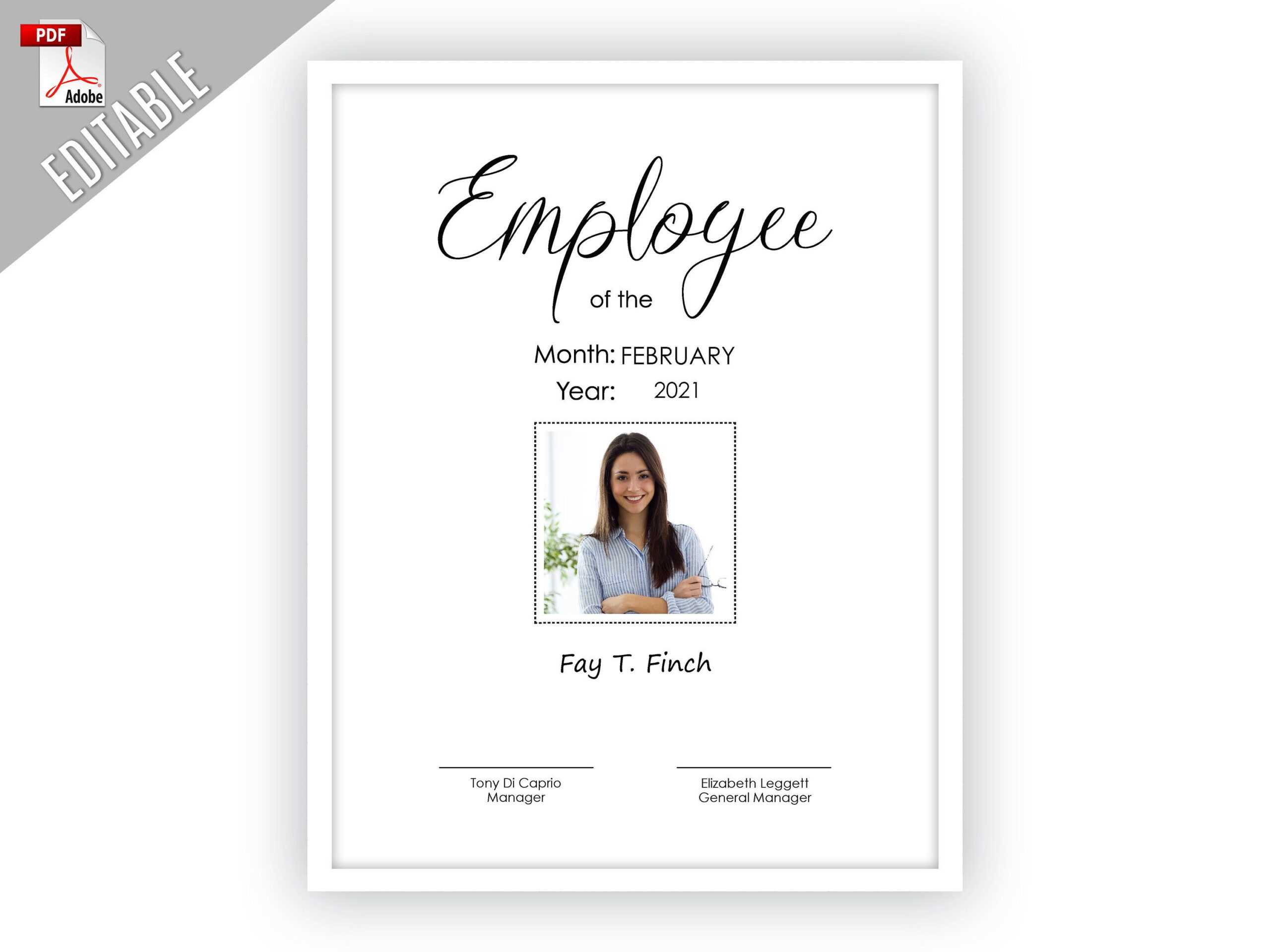 Employee Of The Month Editable Template Editable Picture Intended For Employee Of The Month Certificate Templates