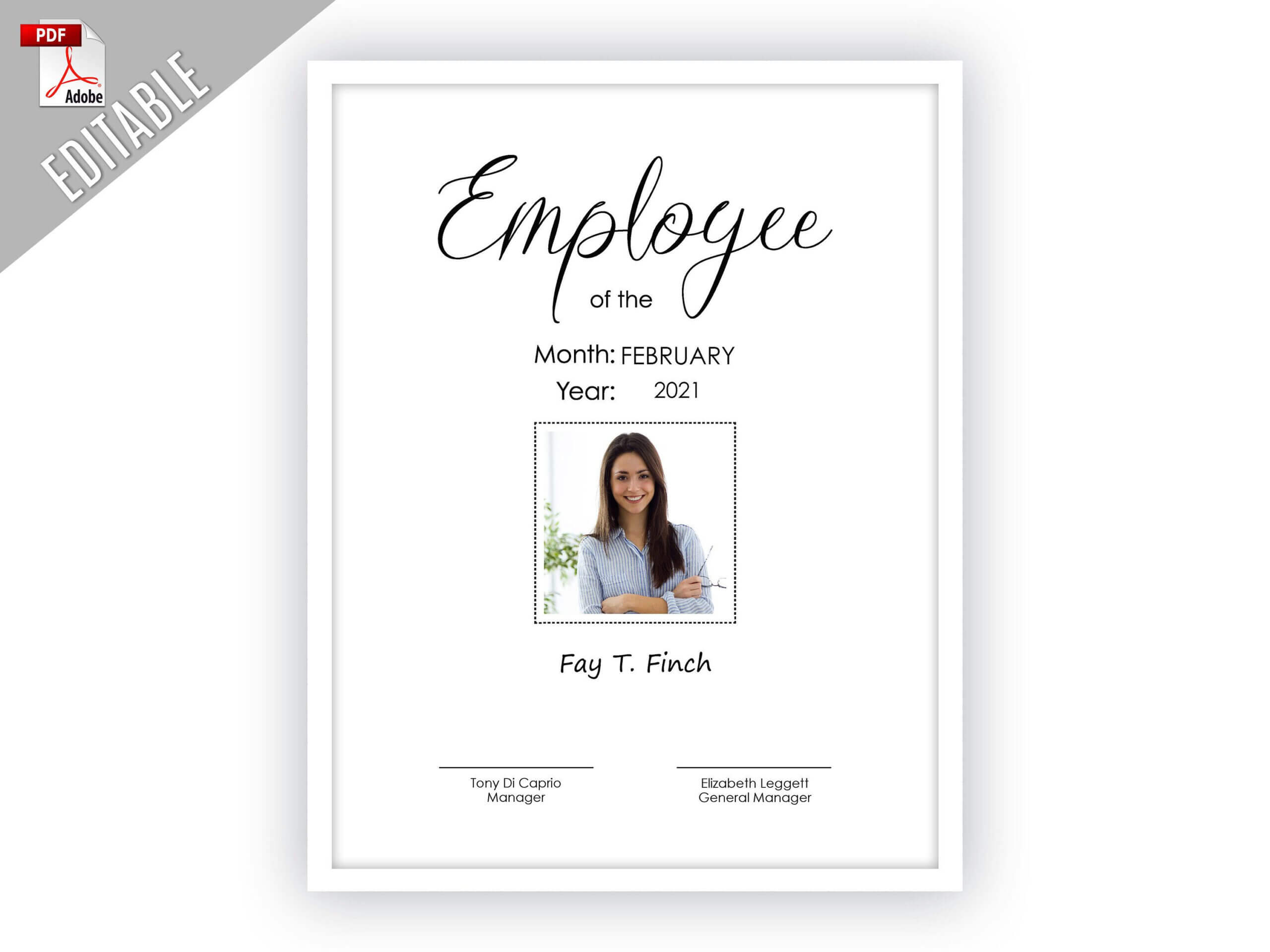 Employee Of The Month Editable Template Editable Picture Regarding Employee Of The Month Certificate Template