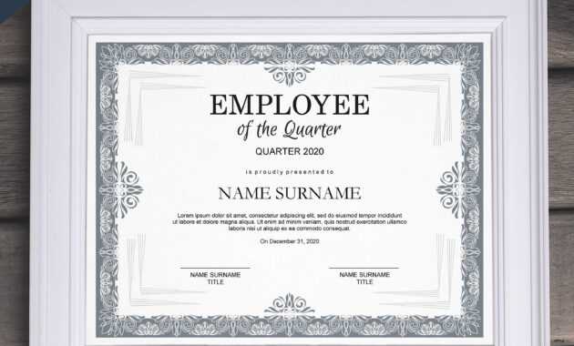 Employee Of The Quarter Editable Template Editable Award in Commemorative Certificate Template