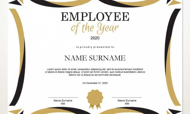 Employee Of The Year Editable Template Editable Award in Employee Of The Year Certificate Template Free