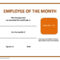Employee The Month Certificate Template Free Microsoft Word In Employee Of The Month Certificate Templates
