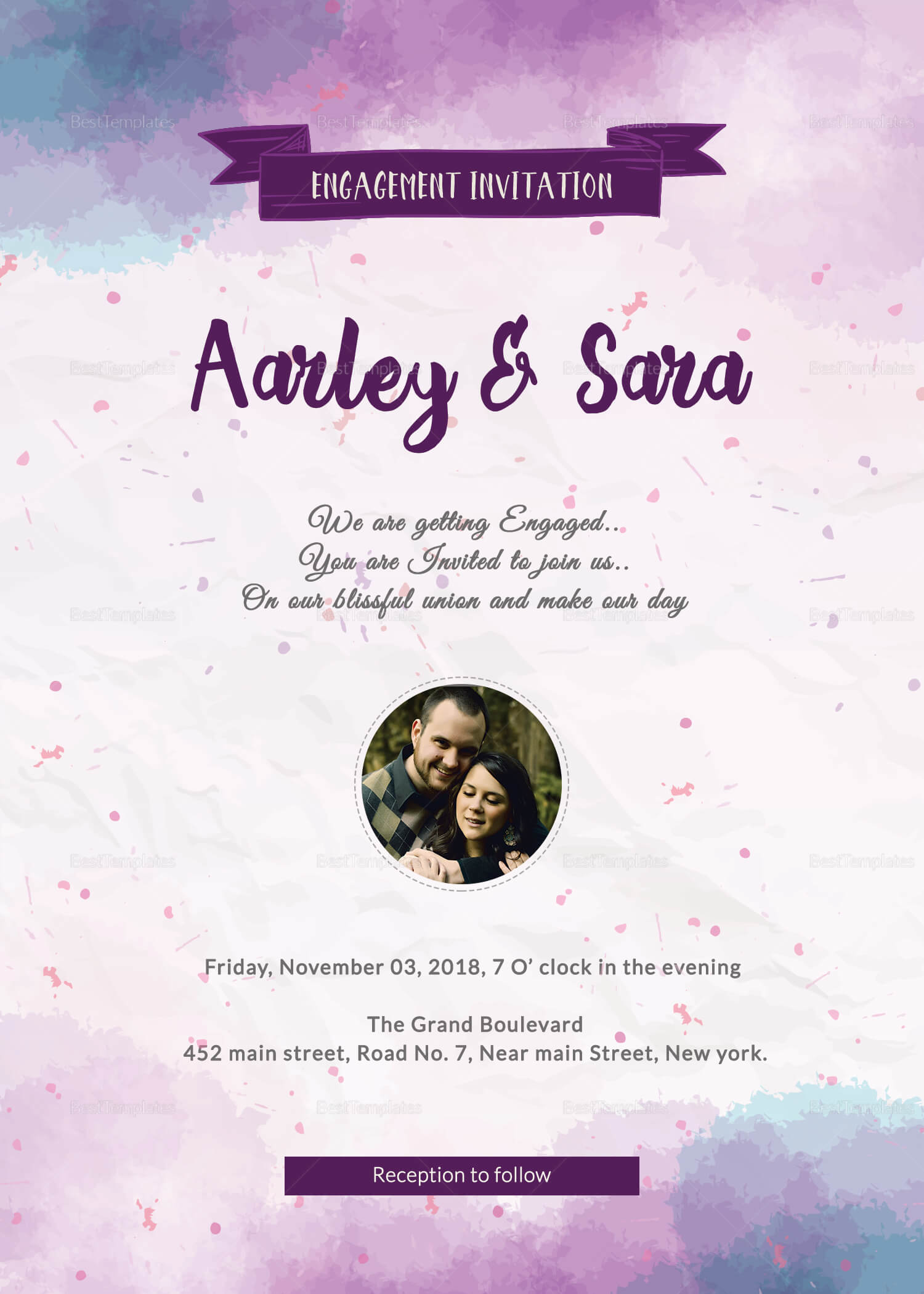 Engagement Party Invitation Card Template Within Engagement Invitation Card Template