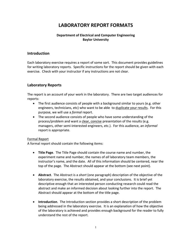 Engineering Report Template Project Progress Lab Example Pdf Pertaining To Engineering Lab Report Template