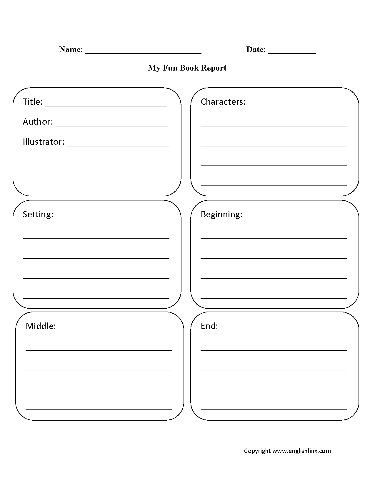 Englishlinx | Book Report Worksheets In Book Report Template 6Th Grade