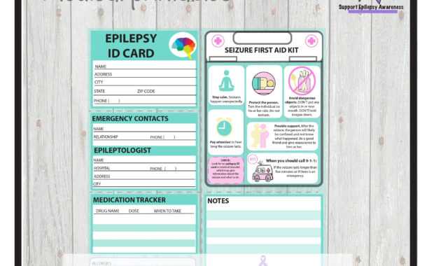 Epilepsy Medical Alert Id Card, Pocket Wallet Id, School In pertaining to Medical Alert Wallet Card Template