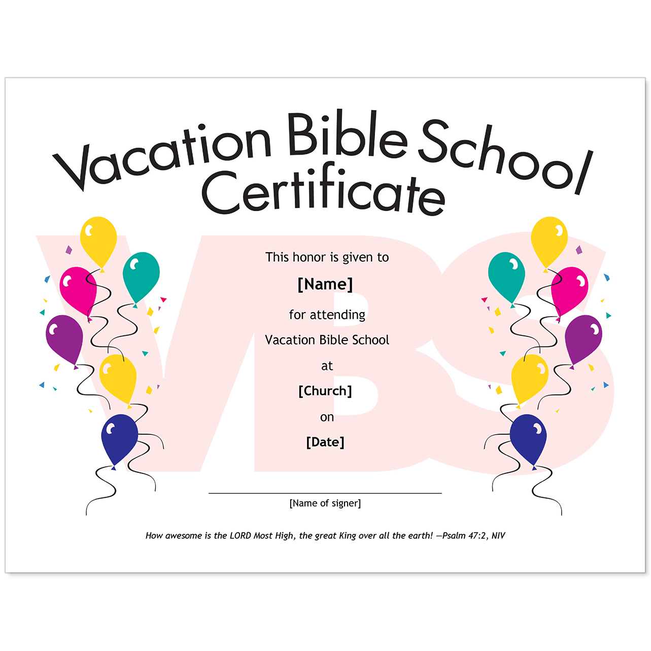 Essential Church Certificates – Children's Edition With Free Vbs Certificate Templates