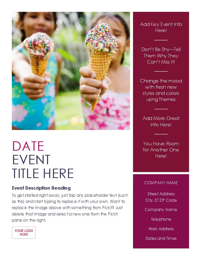 Event Flyer (Summer) Throughout Templates For Flyers In Word