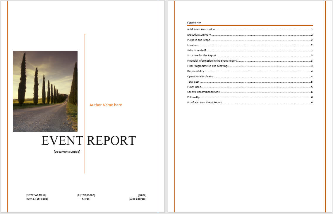 Event Report Template - Microsoft Word Templates Regarding After Event Report Template