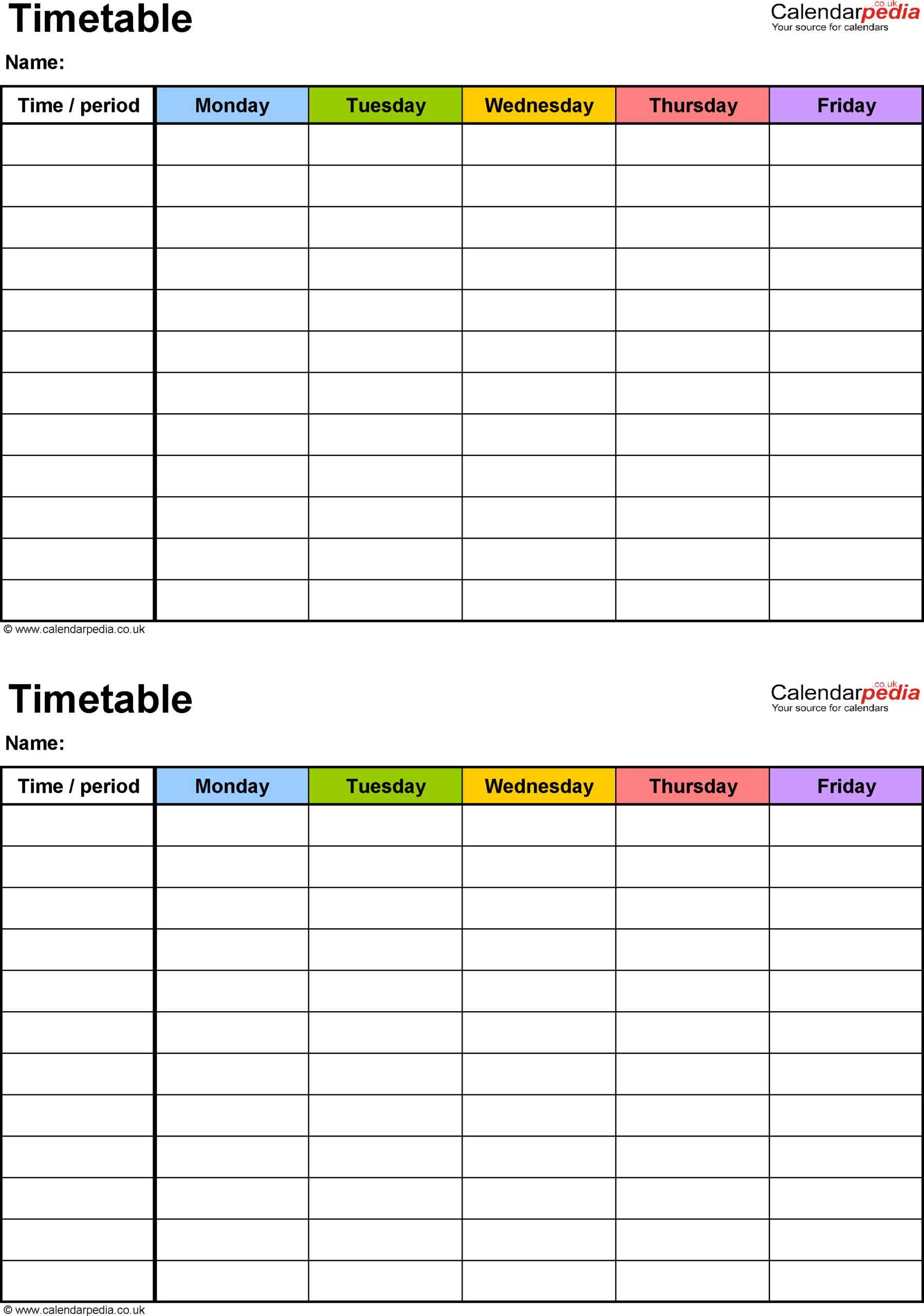 Exam Timetable Template – Zimer.bwong.co With Regard To Blank Revision Timetable Template