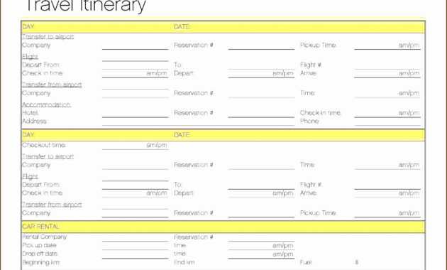 Executive Assistant Travel Itinerary Template | Itinerary In throughout Blank Trip Itinerary Template