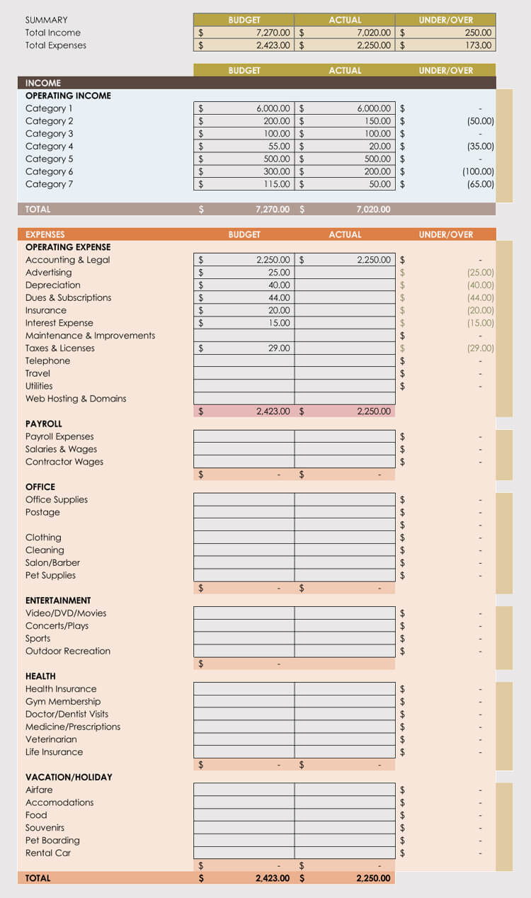 Expense Record & Tracking Sheet Templates (Weekly, Monthly) Throughout Quarterly Expense Report Template
