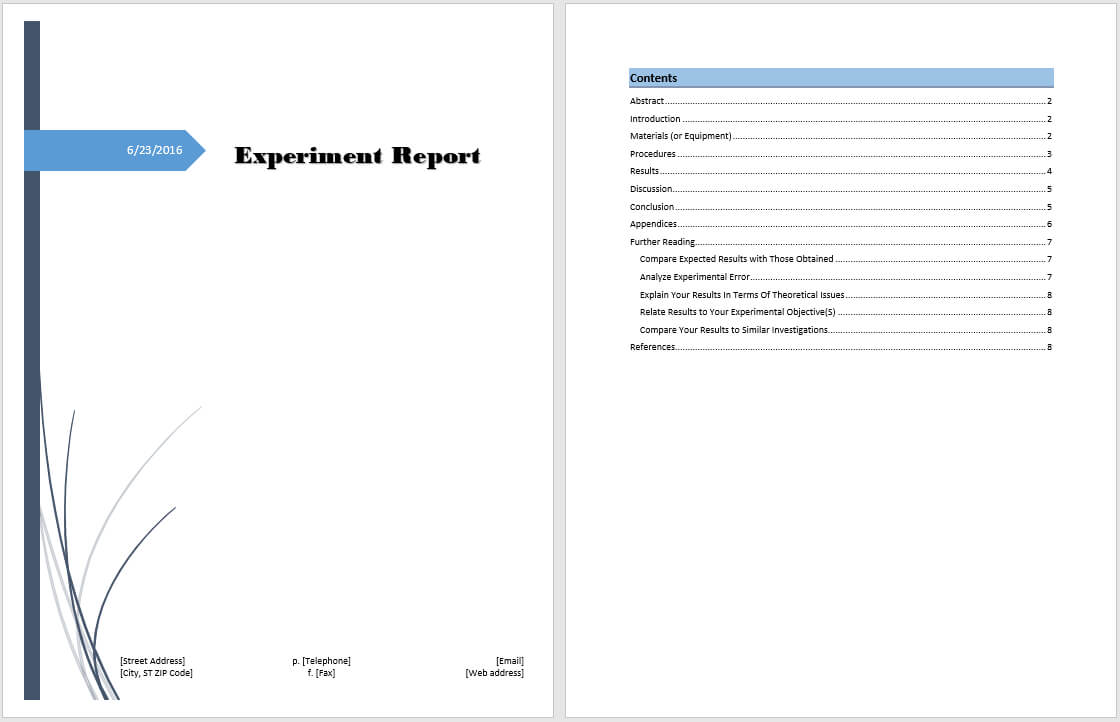 Experiment Report Template – Microsoft Word Templates Within Word Document Report Templates