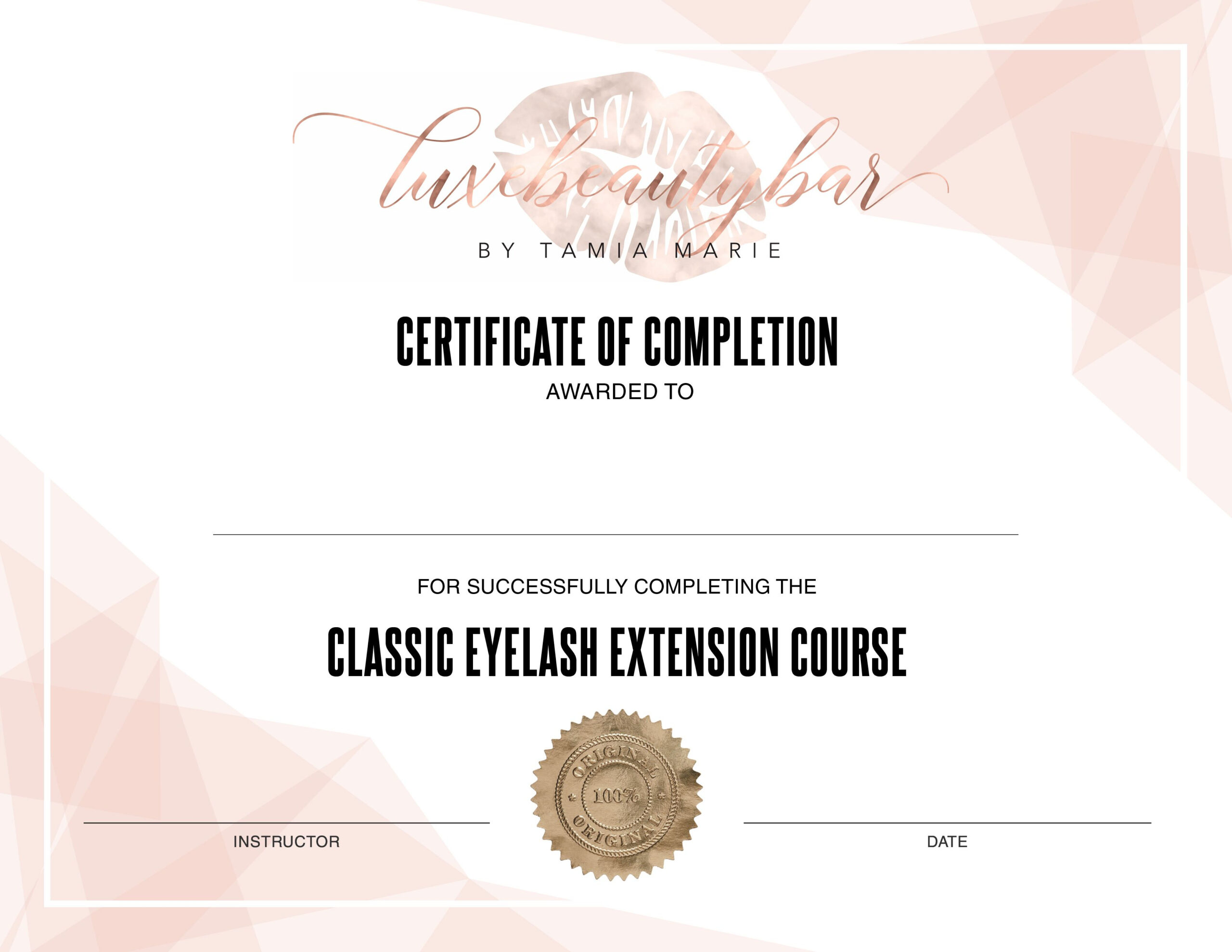 Eyelash Extension Certificate – Editable Template With Regard To Walking Certificate Templates