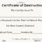 🥰5+ Free Certificate Of Destruction Sample Templates🥰 Regarding Certificate Of Destruction Template