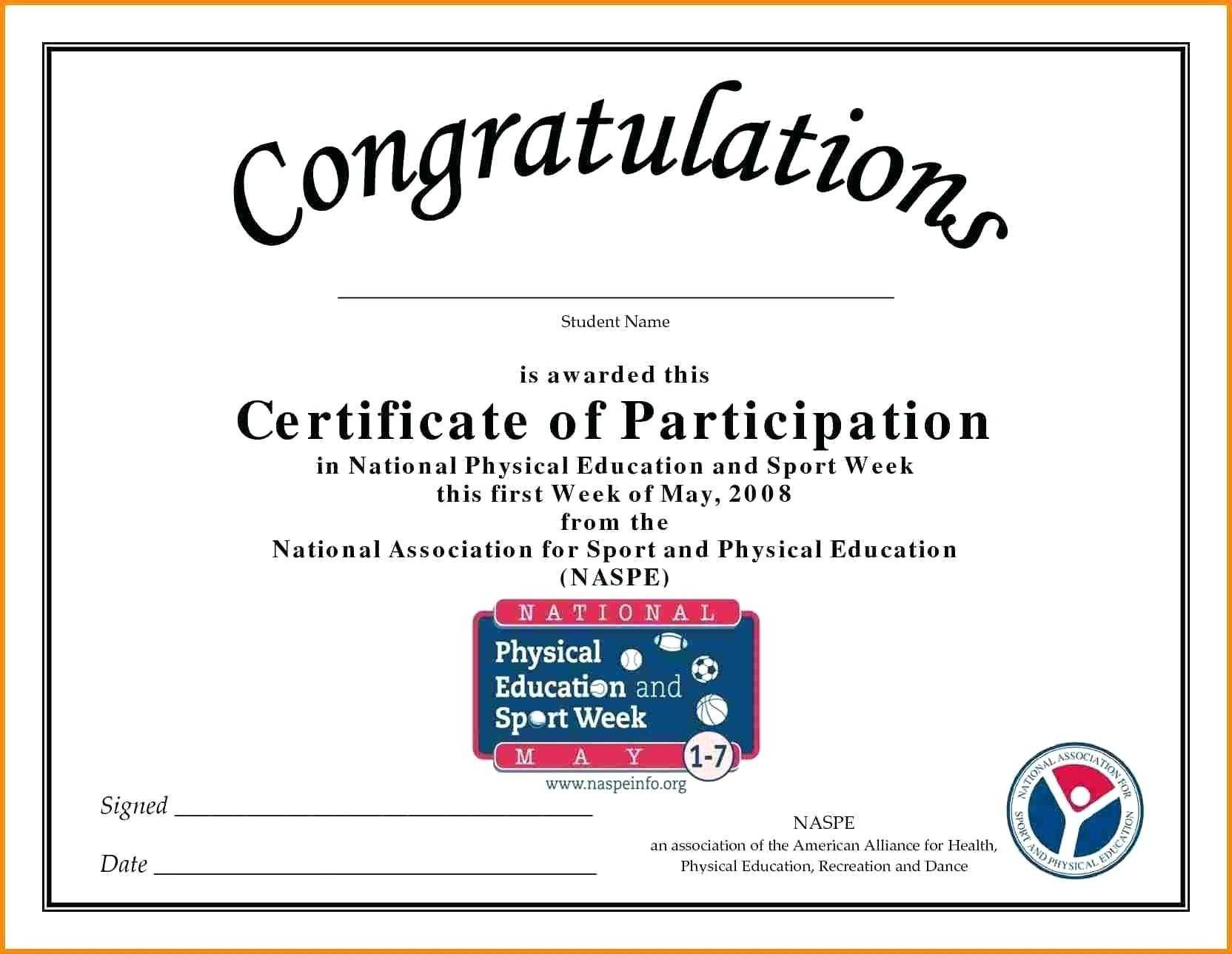 🥰free Printable Certificate Of Participation Templates (Cop)🥰 Throughout Sample Certificate Of Participation Template