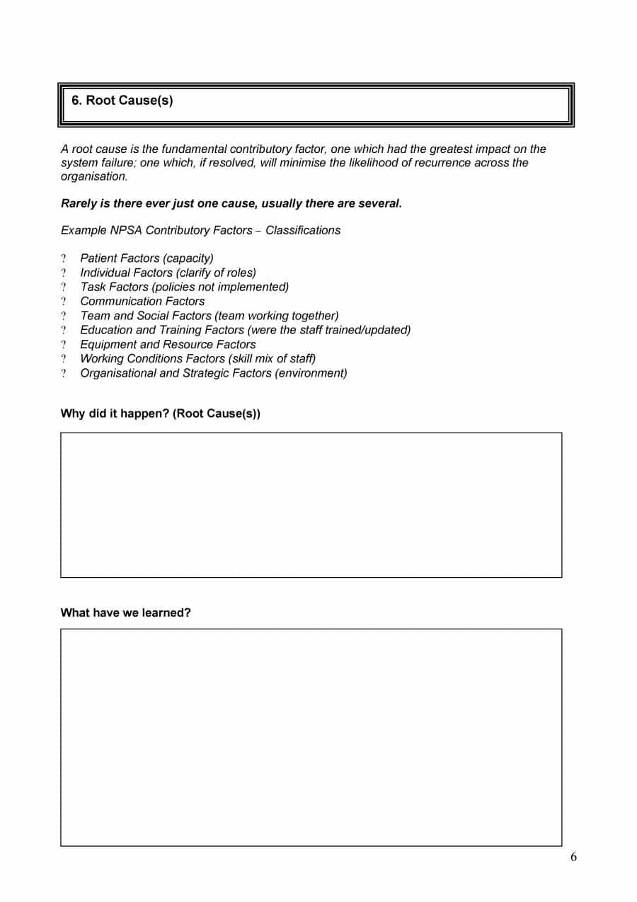 Failure Analysis Port Template Product Engineering Free With Failure Investigation Report Template