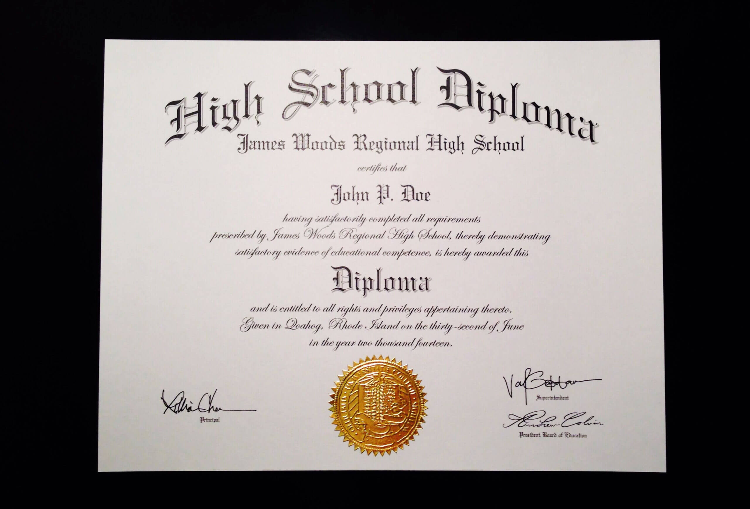 Fake+High+School+Diploma+Template | High School Diploma Inside Fake Diploma Certificate Template