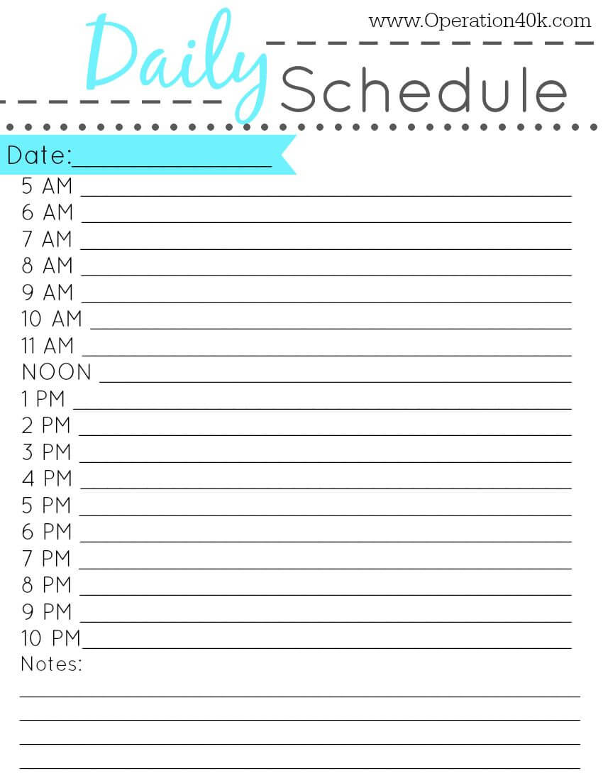 Family Binder – Free Printable Set!! | Daily Schedule With Regard To Printable Blank Daily Schedule Template