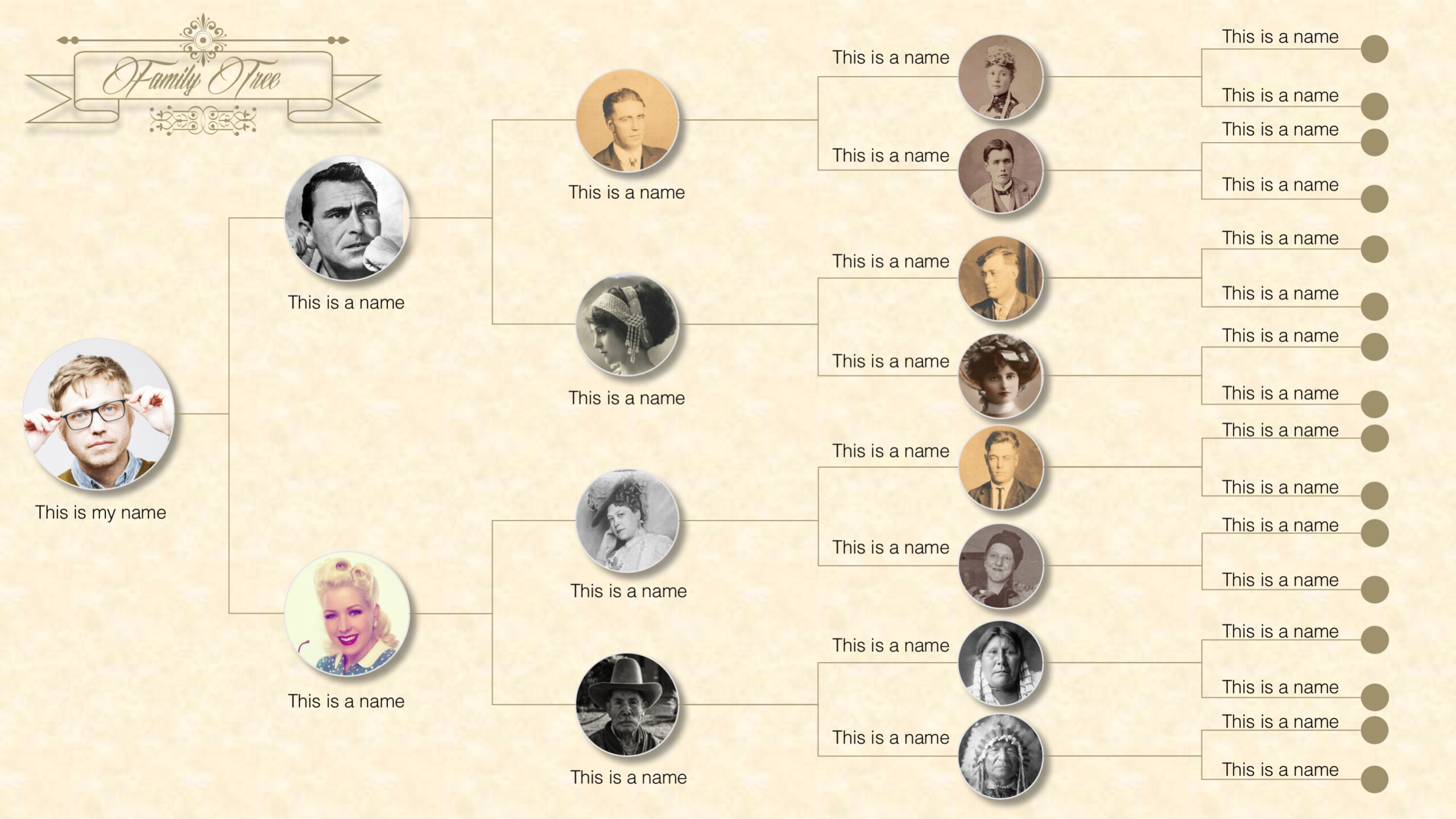 Family Tree Powerpoint Templates For Powerpoint Genealogy Template