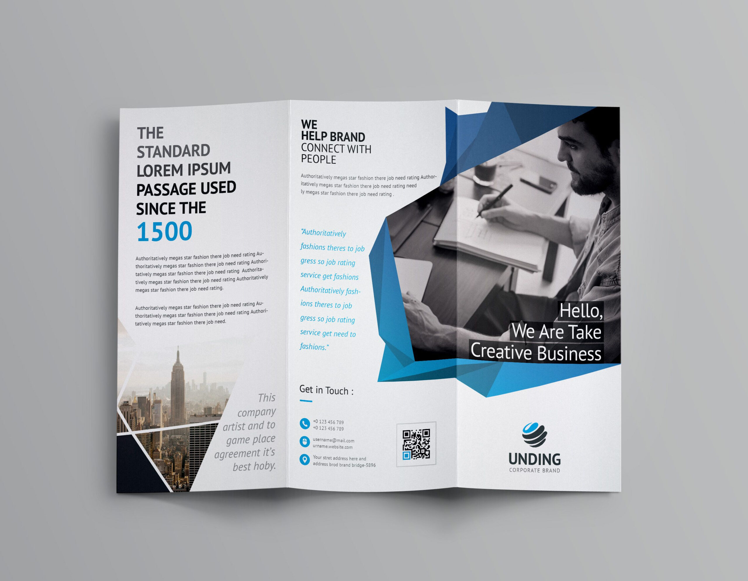 Fancy Business Tri Fold Brochure Template | Brochure With Fancy Brochure Templates