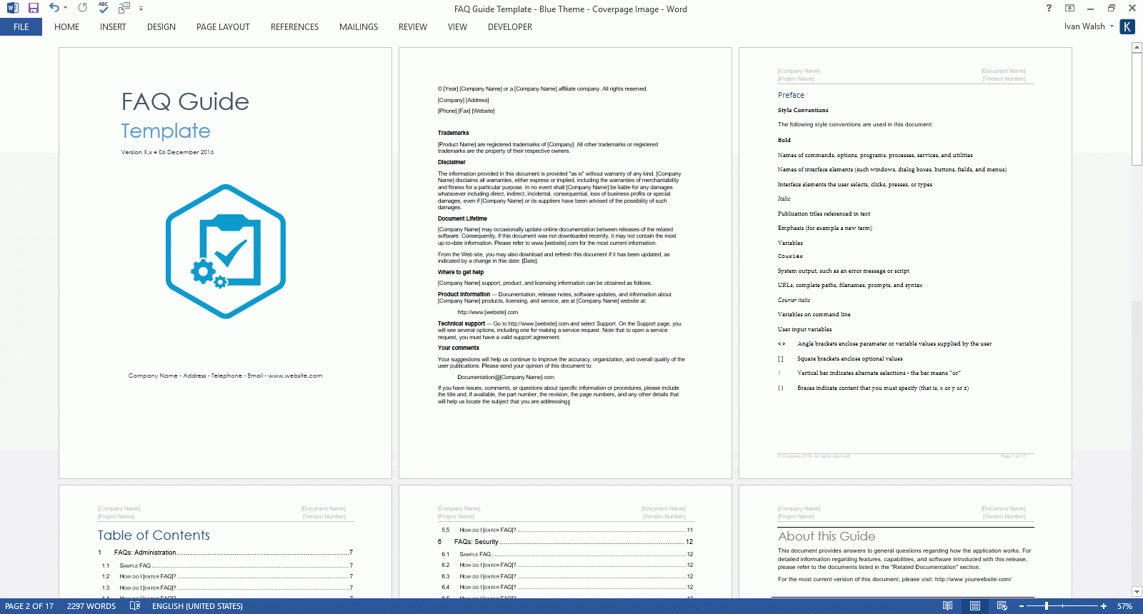 Faq Guide Template For Business Rules Template Word