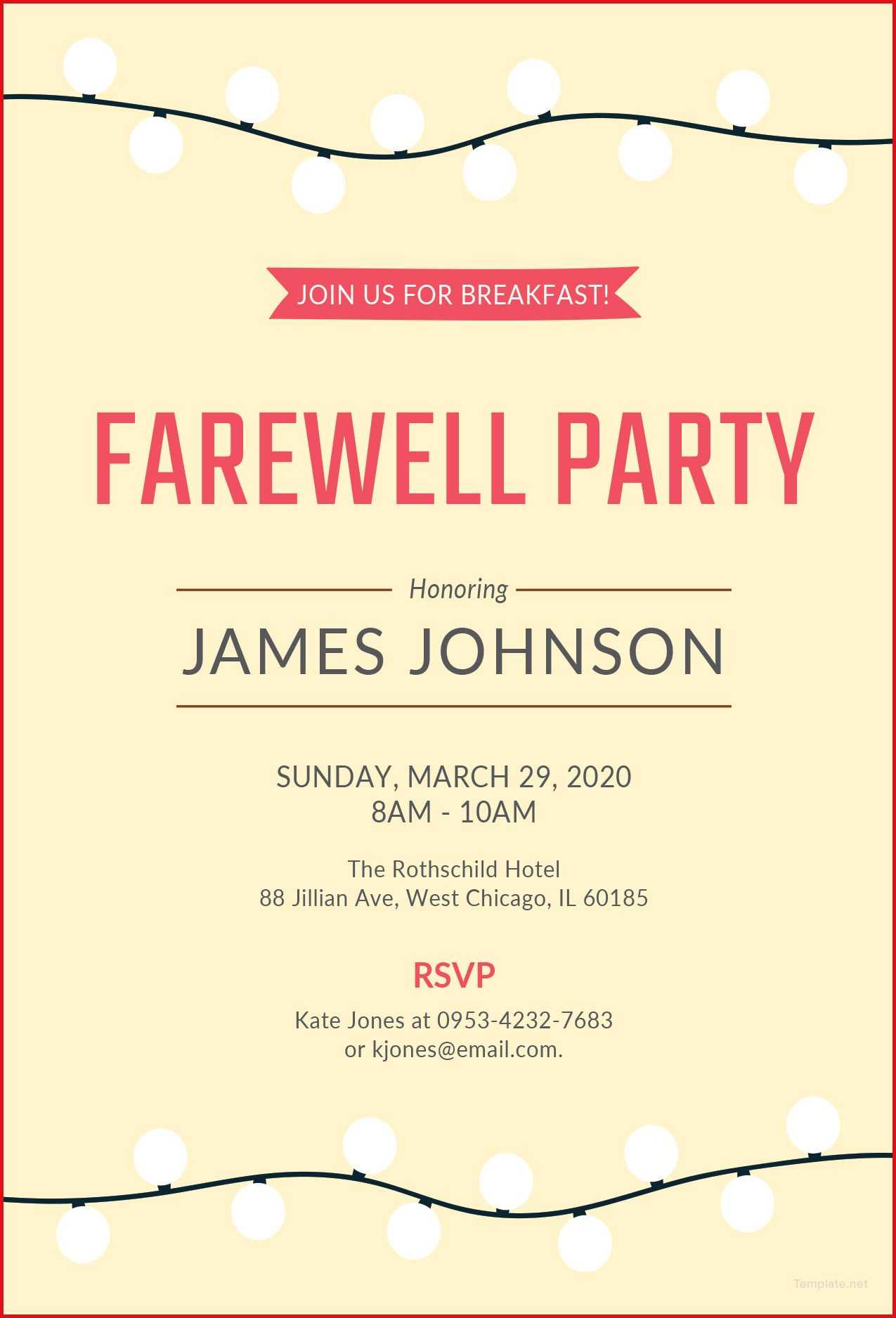 Farewell Party Invitation Wording | Farewell Party Within Farewell Invitation Card Template