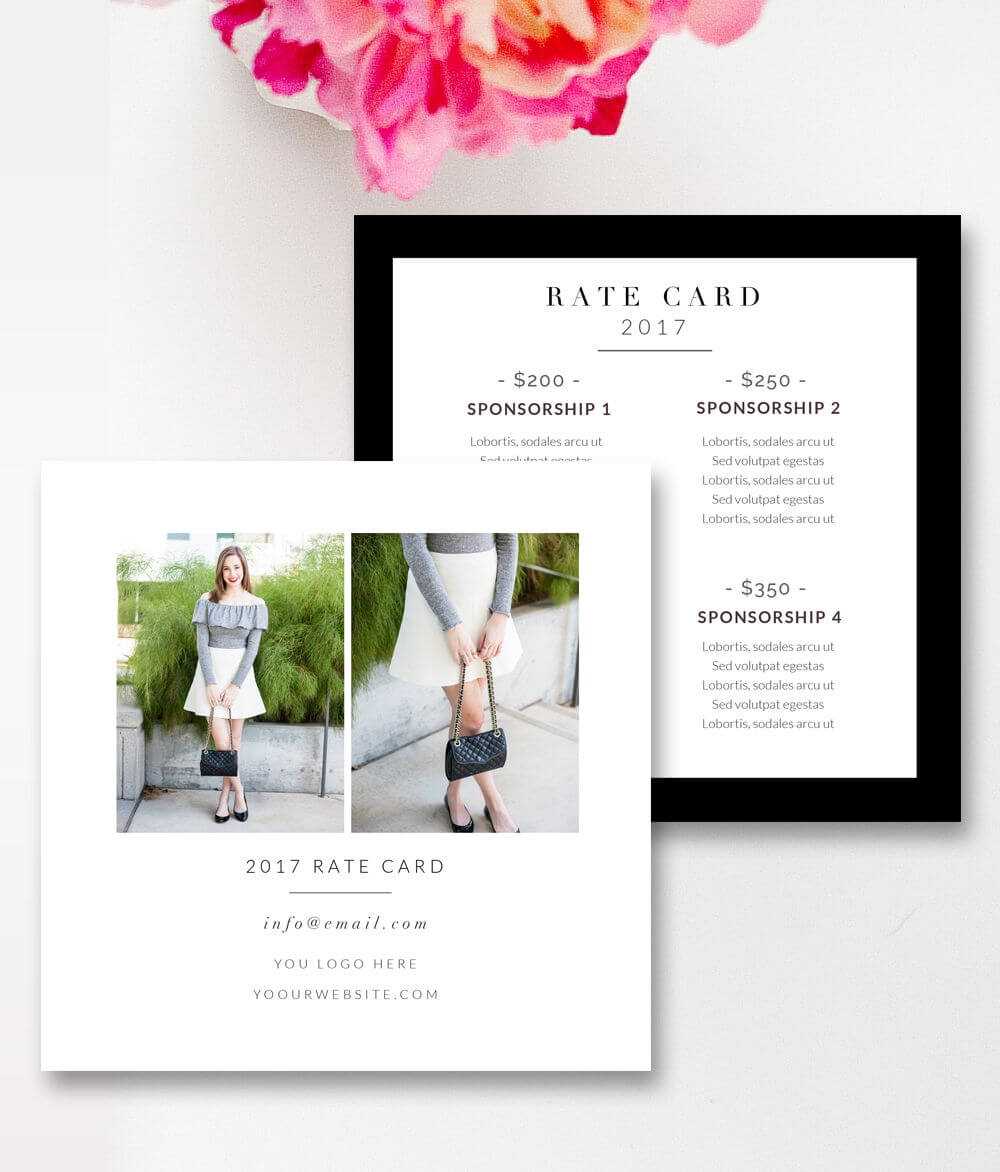 Fashion & Beauty Blogger Rate Card Template | Photoshop For Intended For Rate Card Template Word