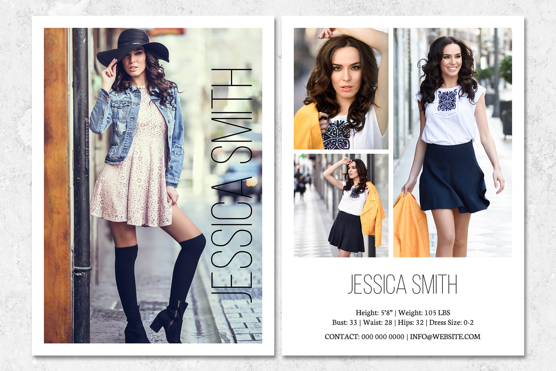 Fashion Model Comp Card Template Within Free Zed Card Template