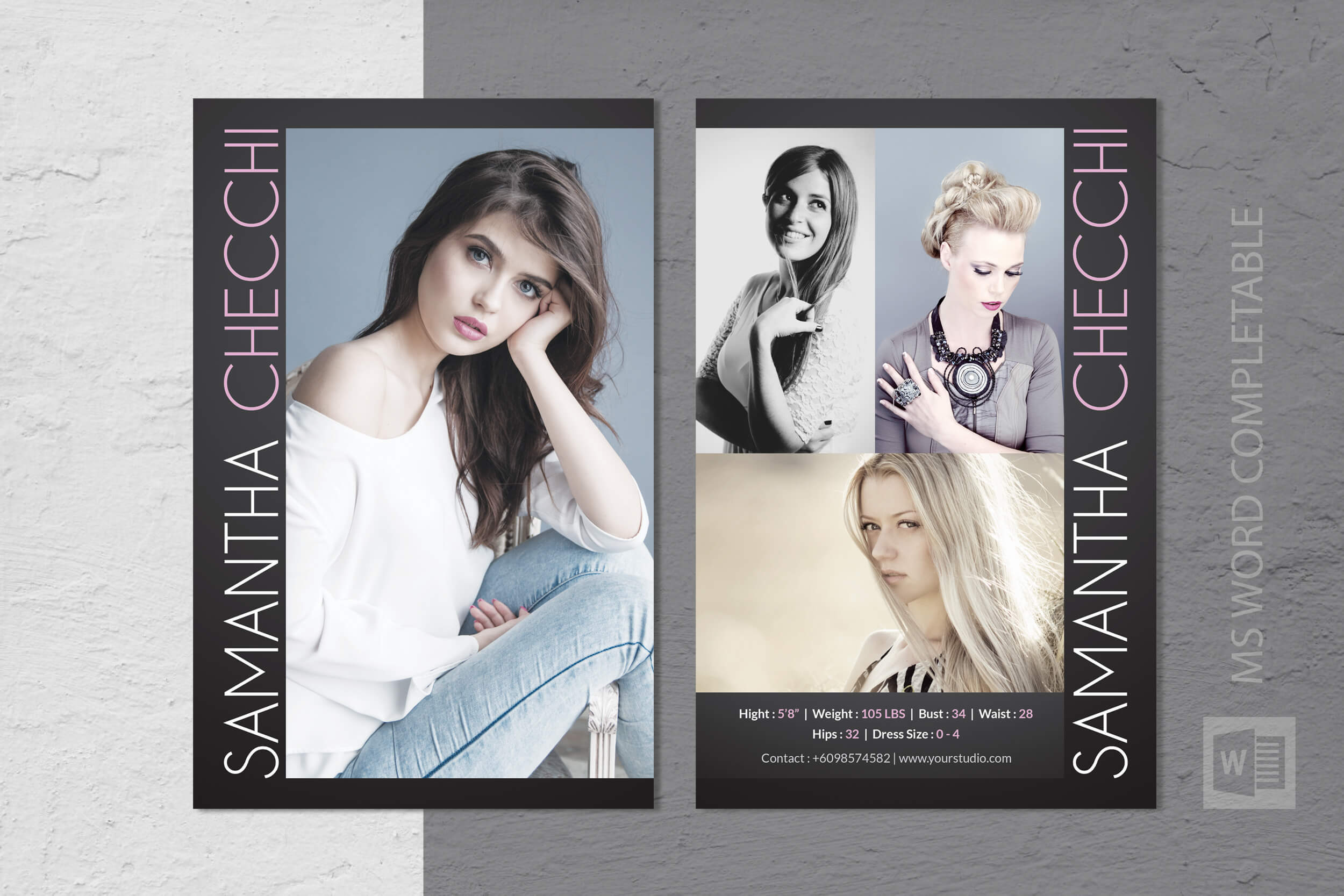 Fashion Modeling Comp Card Template Throughout Zed Card Template Free