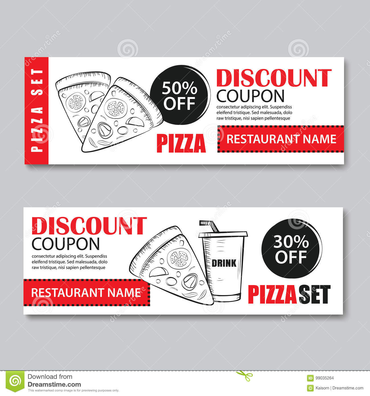 Fast Food Gift Voucher And Coupon Sale Discount Template With Regard To Pizza Gift Certificate Template