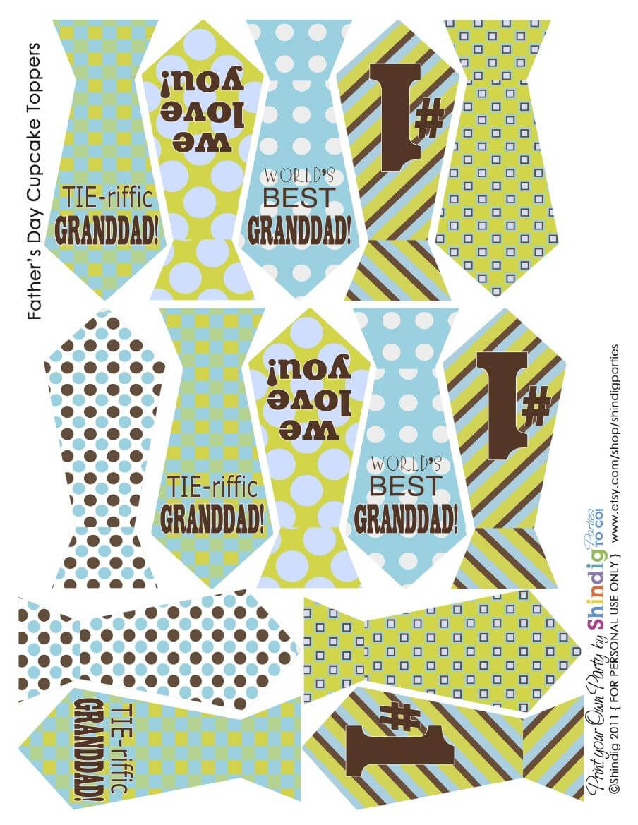 Fathers Day Free Printable Tie Banner And Cupcake Toppers Within Tie Banner Template