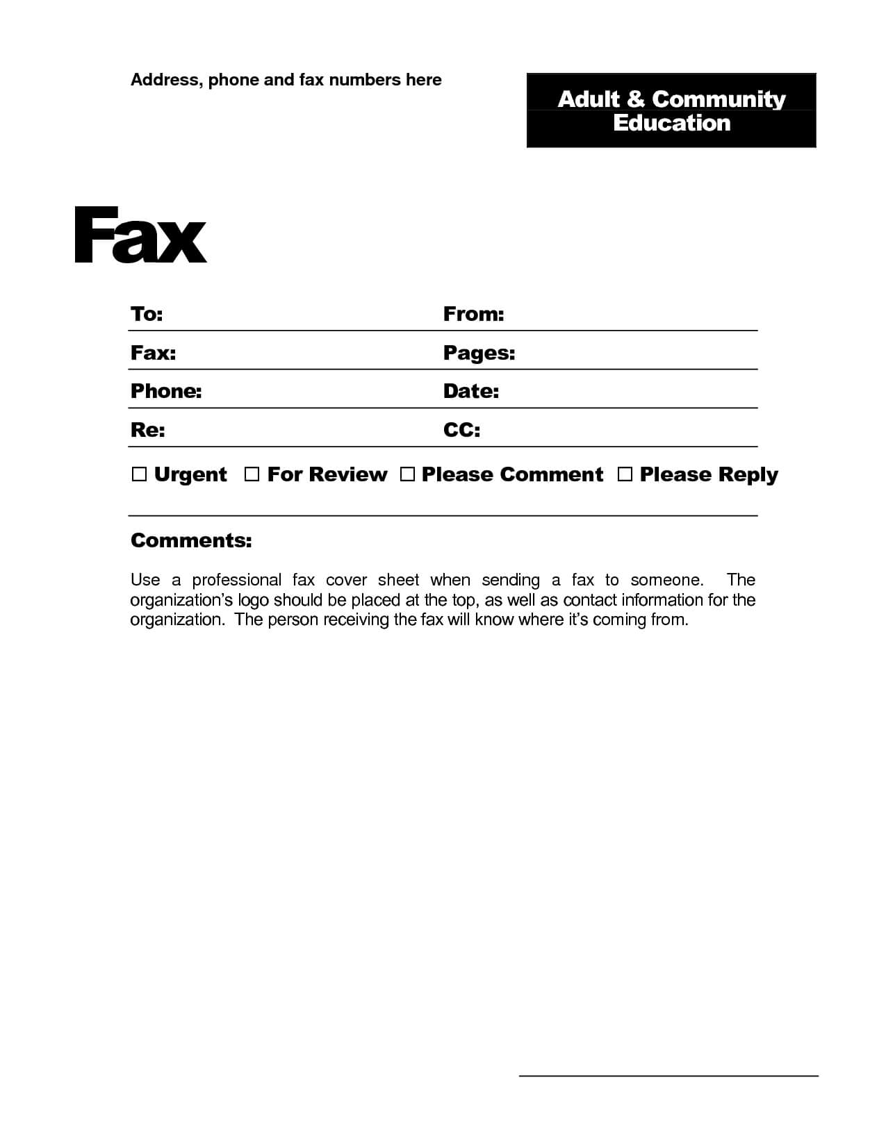 Fax Template Word 2010 - Free Download For Fax Cover Sheet Template Word 2010