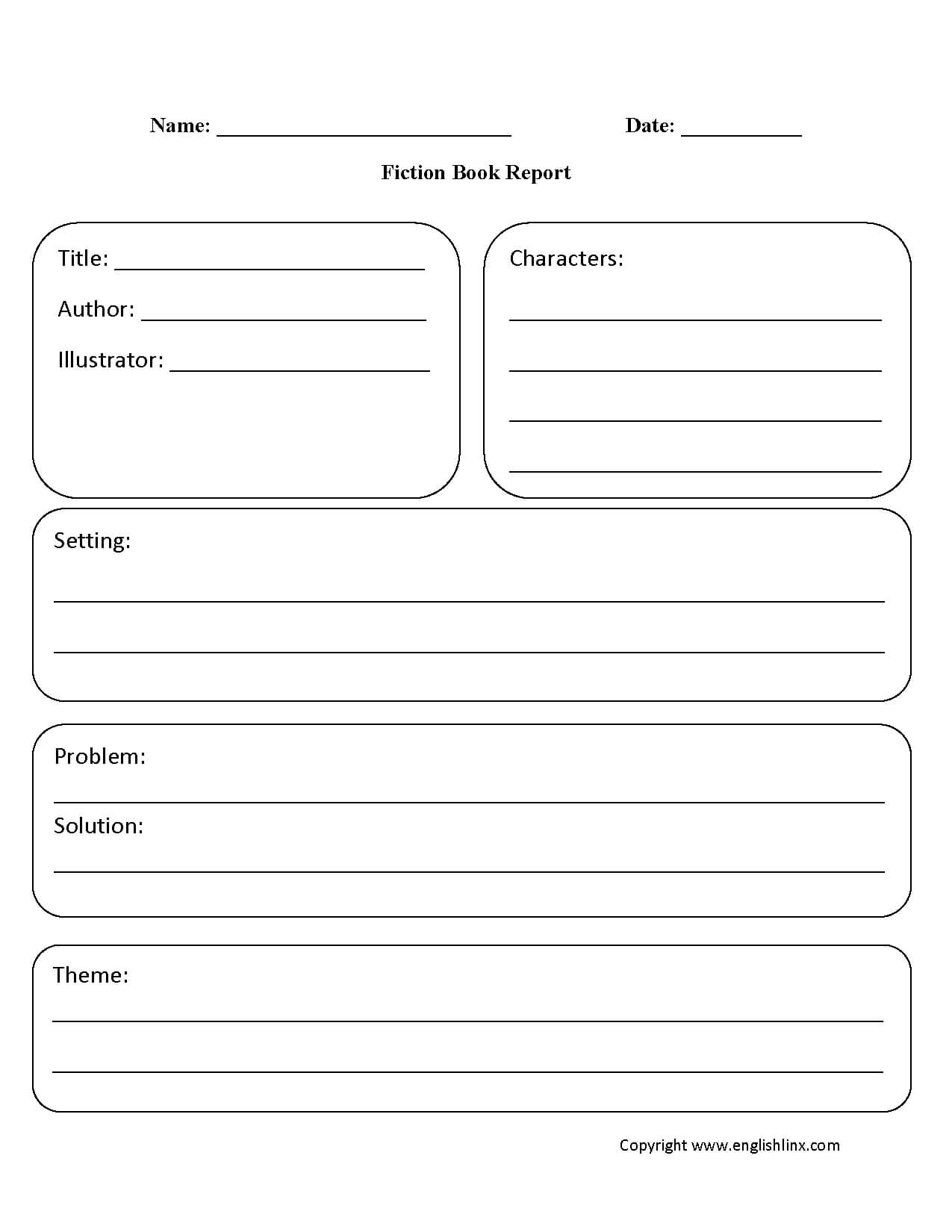 Fiction Book Report Template Grade 1 | Non Professional Inside Book Report Template Grade 1