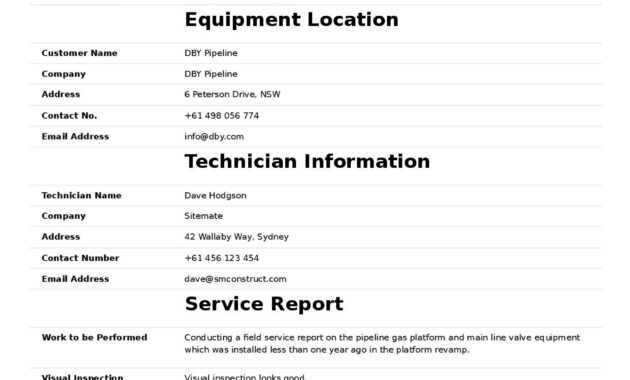 Field Service Report Template (Better Format Than Word with regard to Field Report Template