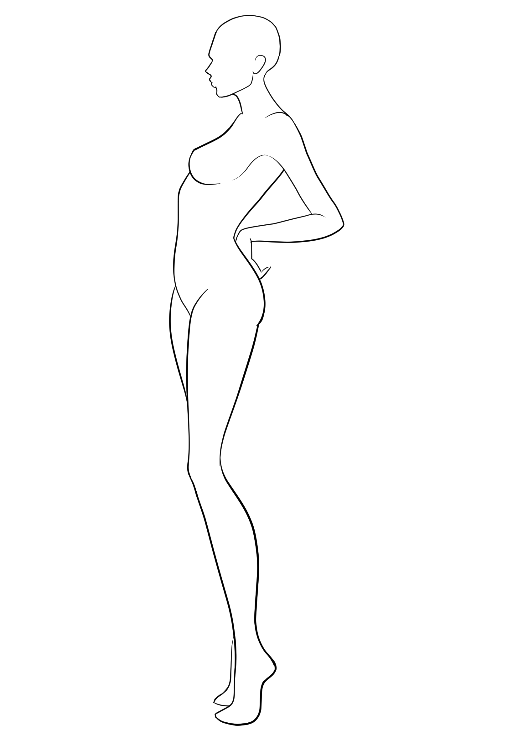 Figure Template 38 | Fashion Figure Drawing, Fashion Figure With Blank Model Sketch Template