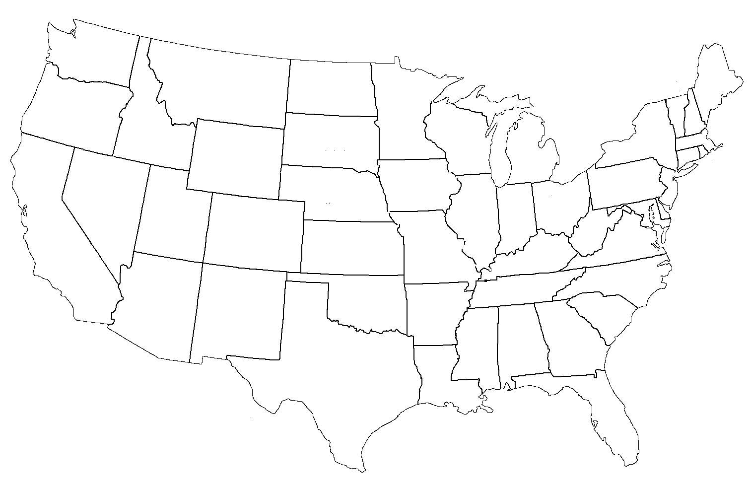 File:united States Administrative Divisions Blank With United States Map Template Blank