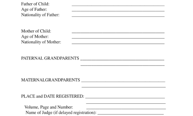 Fillable Birth Certificate Template For Translation - Fill for Birth Certificate Translation Template English To Spanish